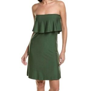 Helen Jon Echo Design Forest Green Strapless Dress